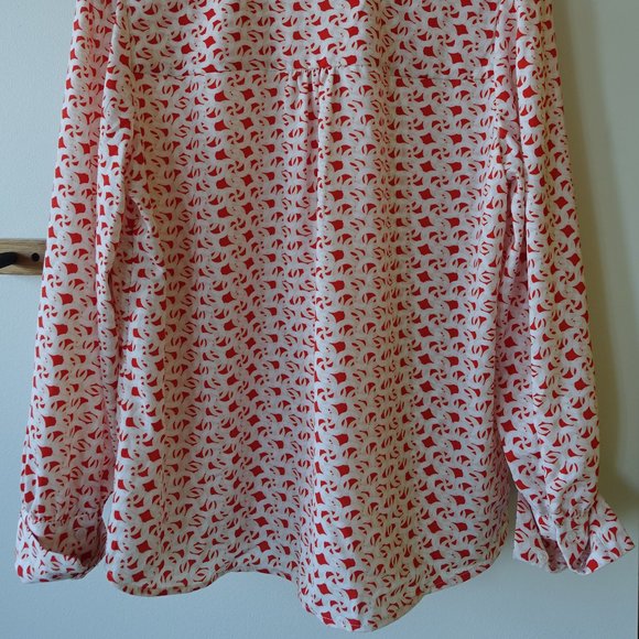 H&M orange chain linked shirt top blouse geo XS - Picture 10 of 10